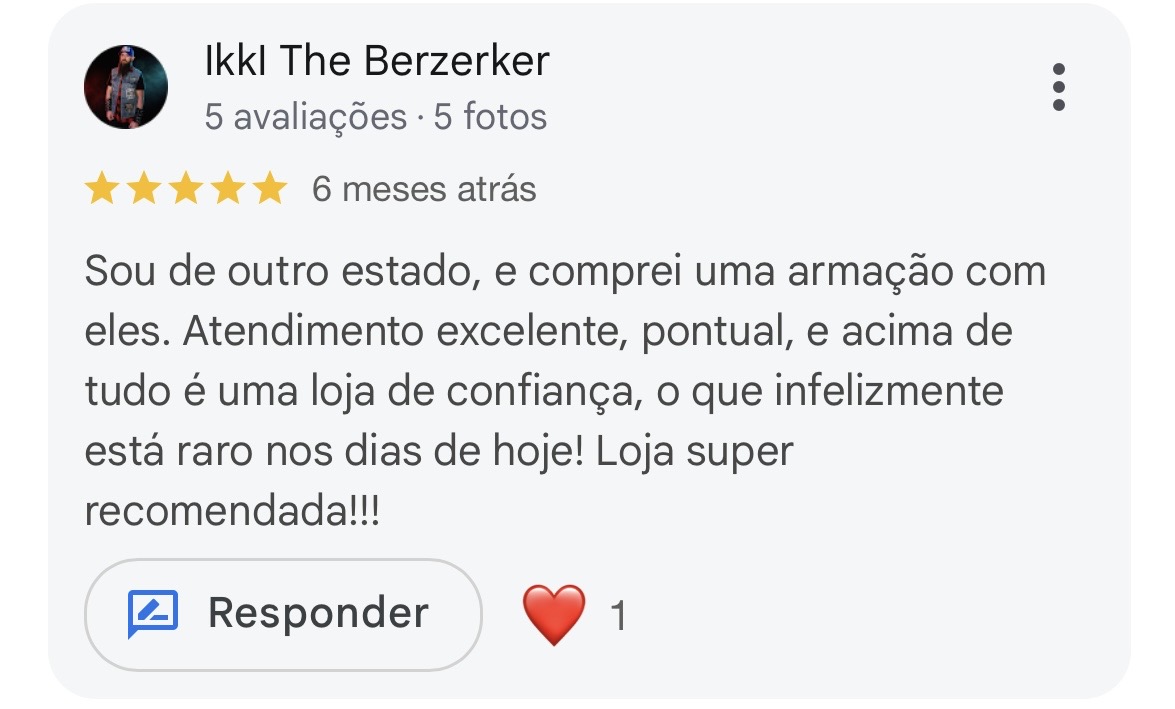 Print da avaliação de Ikkl The Berzerker